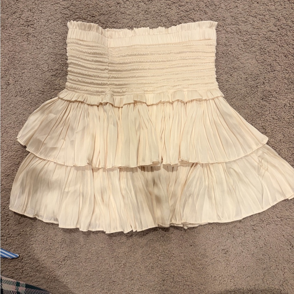 Chic Cream Tiered Mini Skirt